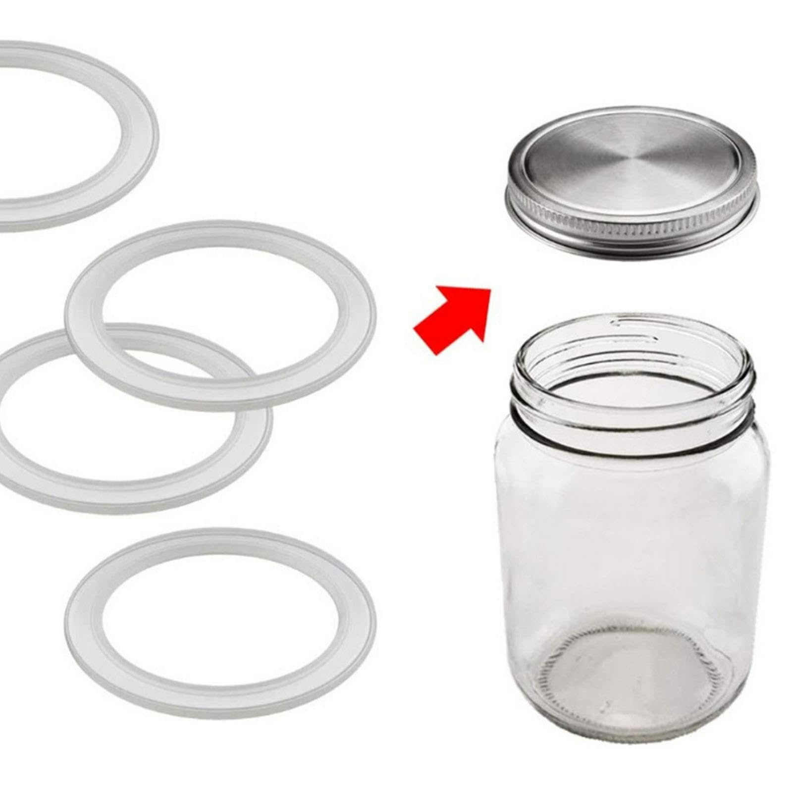 GSHLLO 10 Anillos De Sellado De Tarros De Silicona De 3.75