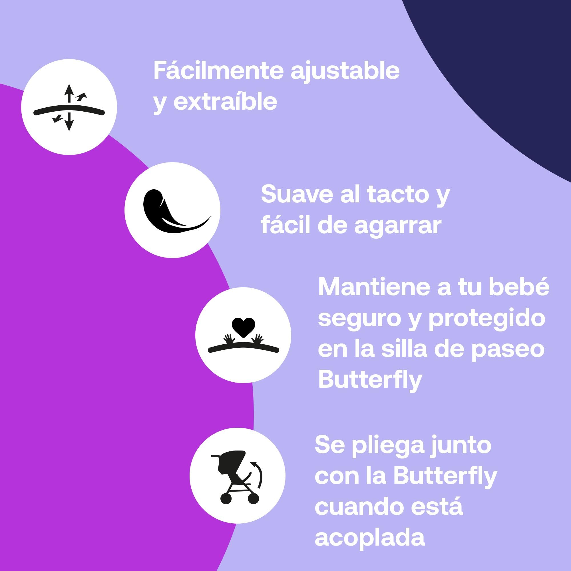 Bugaboo Butterfly Pack, Silla de paseo de Viaje con barra de seguridad, Pequeña y Ligera, Fácil de Plegar en 1 segundo, Cochecito Urbano para Bebés y Niños, espacioso con dirección cómodo, Negro