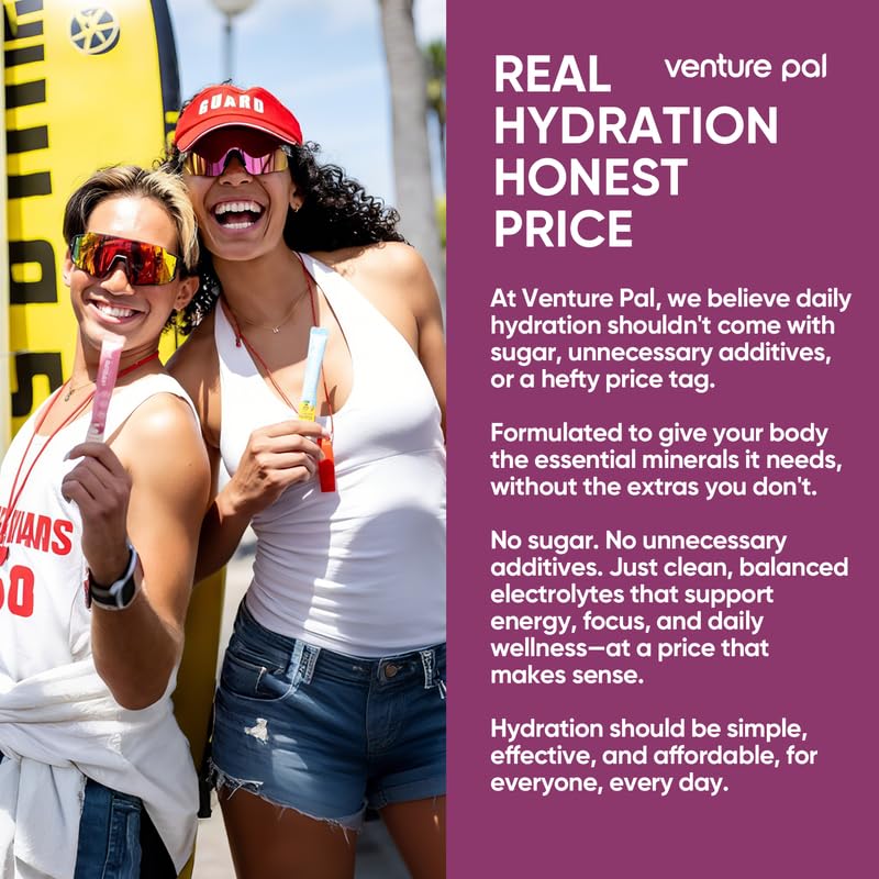 Miniatura 8 de Venture Pal Paquetes de electrolitos en polvo sin azúcar, mezcla de bebida líquida diaria IV para hidratación rápida y recuperación de fiestas, 5