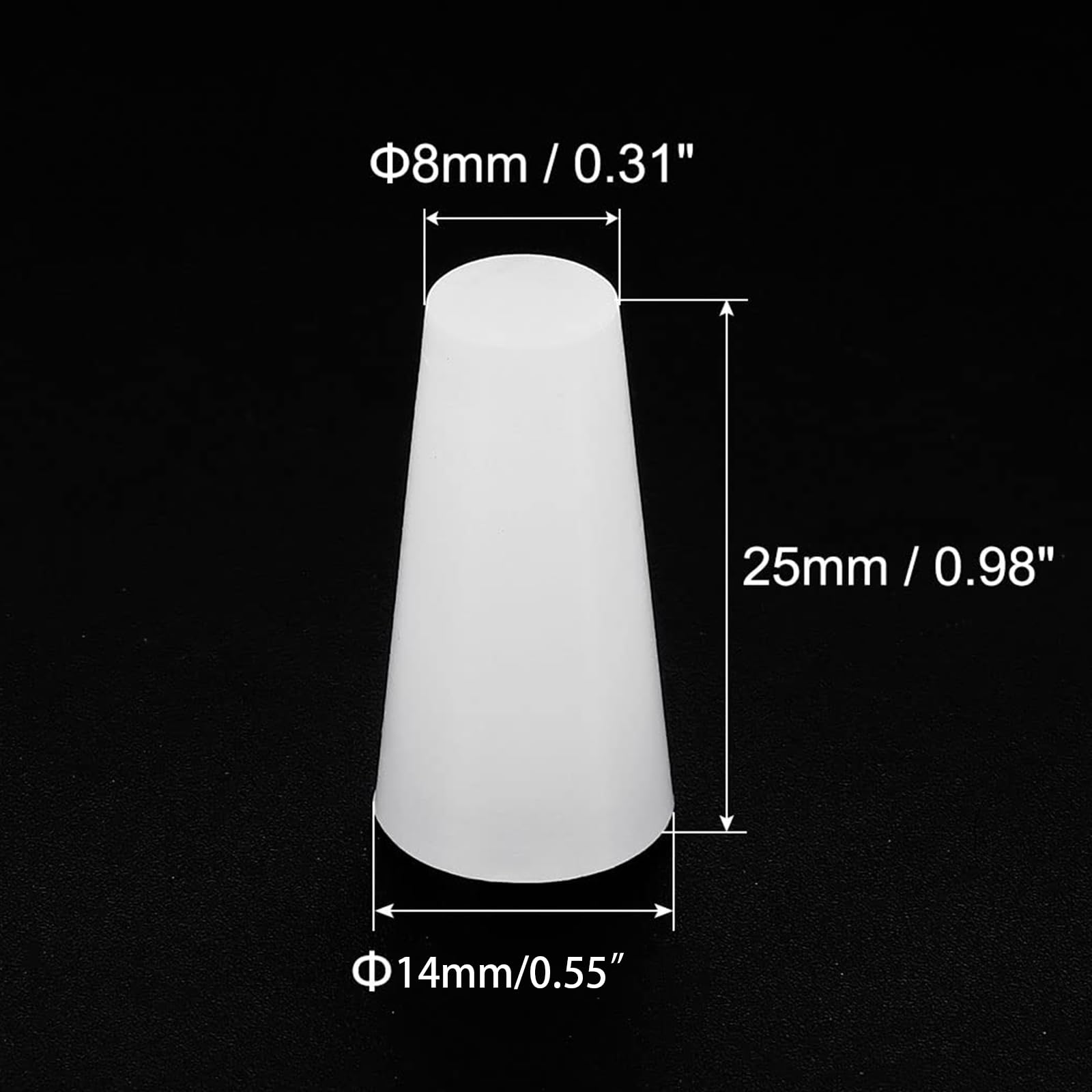 TOP-VIGOR 5Pcs Rubber Tapered Plug, 8mm to 14mm Solid Silicone Stopper - Image 2