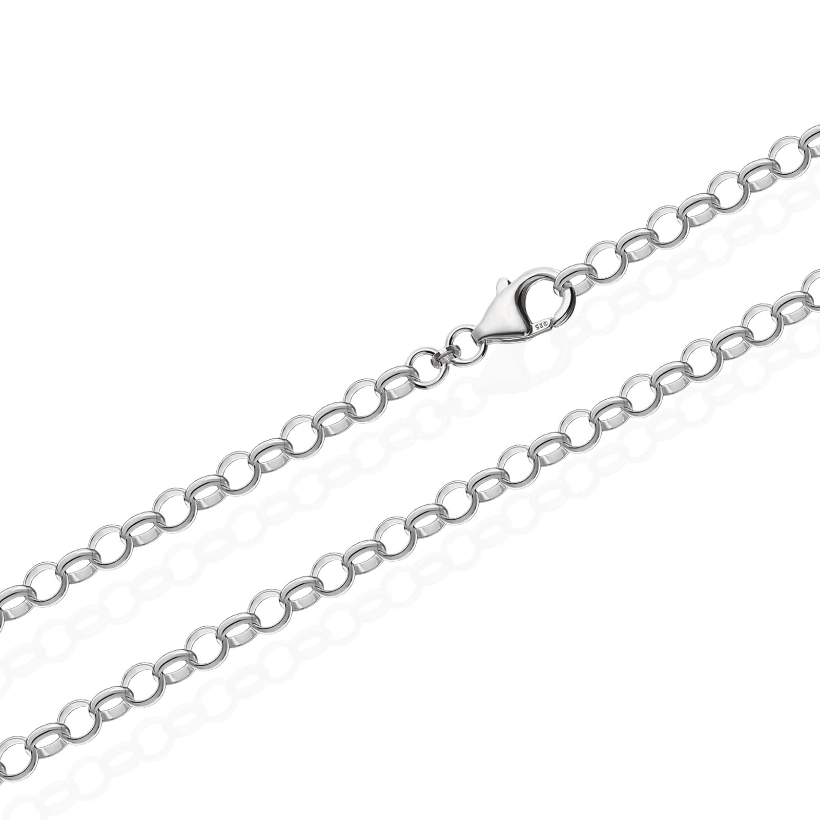 NKlaus Erbskette aus echtem 925 Sterlingsilber, 3,00mm breit