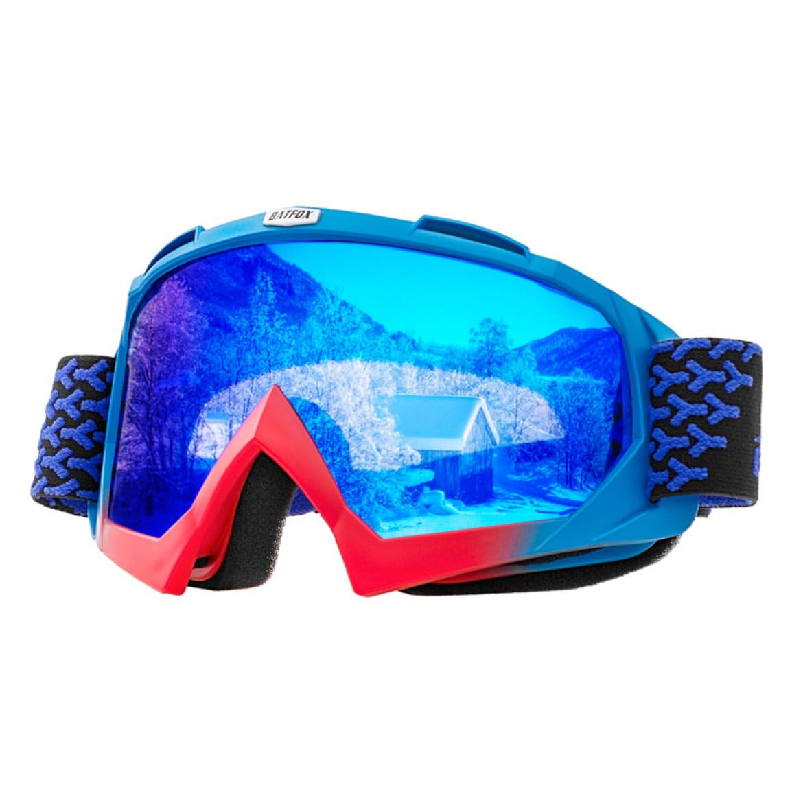 Zsling OTG Gogle śnieżne - okulary narciarskie/snowboardowe dla mężczyzn, kobiet i młodzieży - 100% ochrona przed promieniowaniem UV (niebieski-VLT18%)