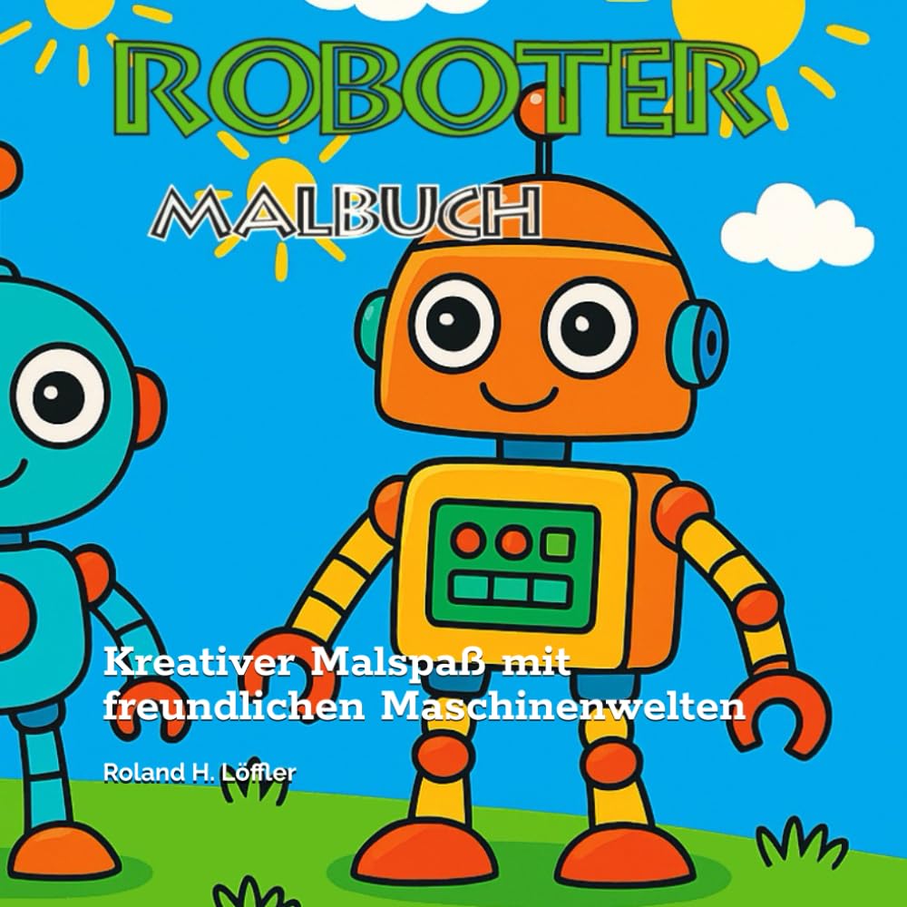 Roboter Malbuch für Kinder: Kreativer Malspaß mit freundlichen Maschinenwelten (Malbücher der KrikelKrakel Reihe)