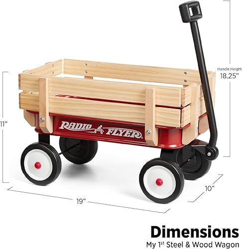 Miniatura 4 de Radio Flyer Carro pequeño de juguete en miniatura de 19 pulgadas para mayores de 1.5 años, juego para interiores y exteriores, decoración de baby