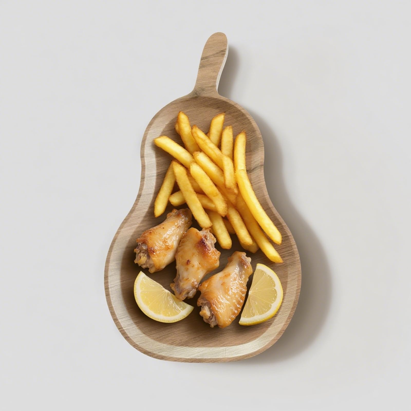 Bandeja de madera para servir, tabla de embutidos de 11 pulgadas con borde, centro de mesa decorativo para otomana, mesa de café, desayuno en la cama, sofá, isla de cocina, plato redondo para servir