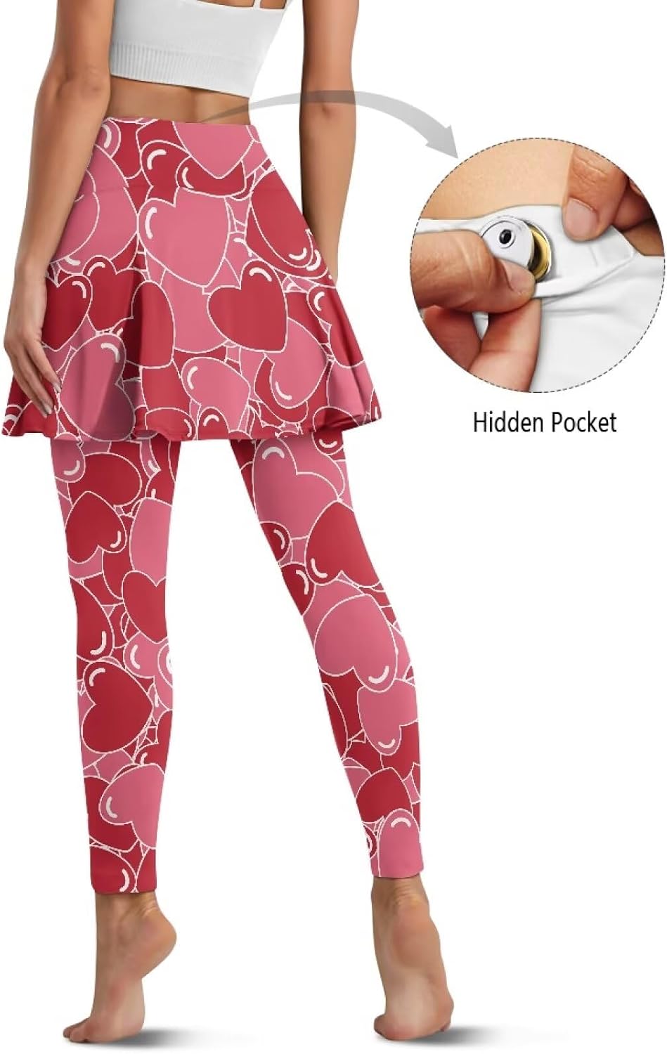 Women Tennis Skirted Leggings with Pocket Soft Quick Dry Workout Yoga Leggings with Skirts Golf Pickleball Outfits