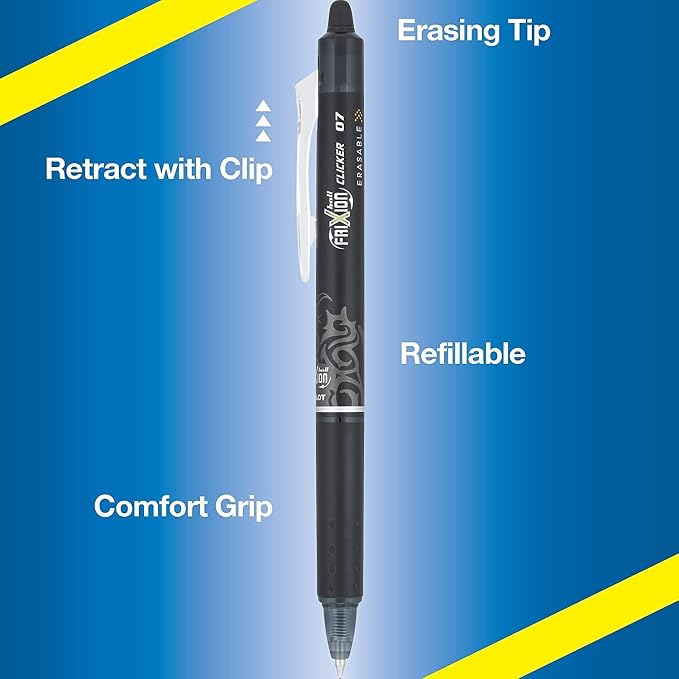 PILOT Frixion Bolígrafos Borrables 0.7mm Pack de 6 Negro miniatura 4