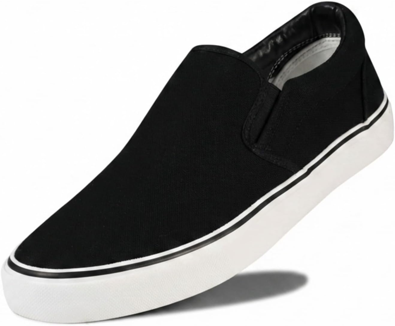 Men's Canvas Slip On Shoes for Men, Laceless Low Top Sneakers Mens Slip On Sneakers