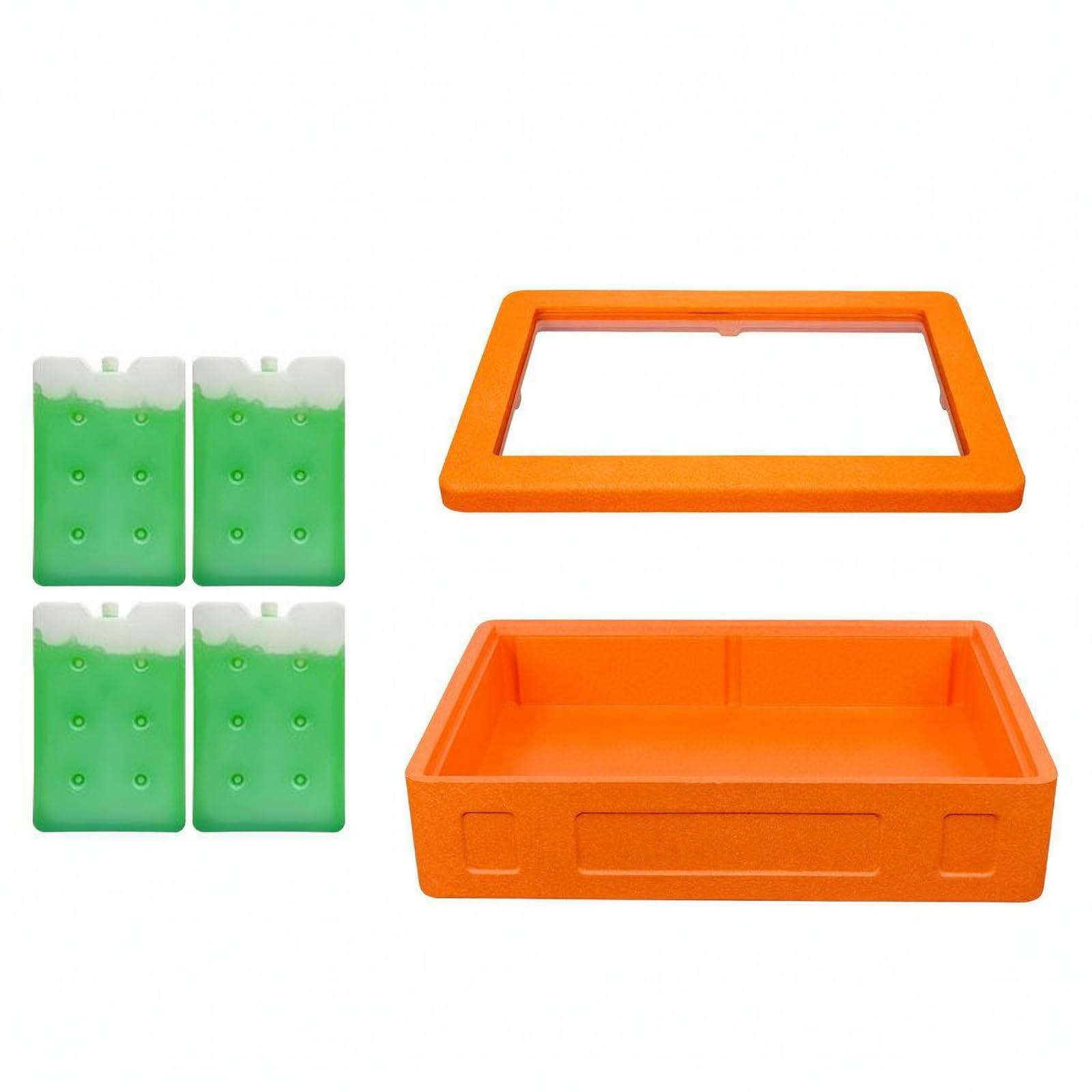 Baoblaze Contenedor Isotérmico Caja Térmica Portátil Recipiente Aislante Portador de Alimentos con Diseño Rectangular y Tapa Visible para Conservación Térmica, Naranja
