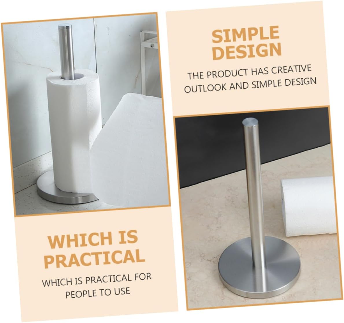 Zerodeko Stainless Steel Vertical Paper Towel Holder Space-Saving Upright Tissue Rack for Kitchen and Bathroom Stylish Design for Home and Commercial Use