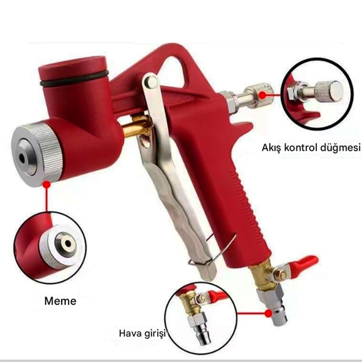 4-6-8 Mm Fasarit Üstten Depolu Boya Tabancası Sıva Püskürtme Hopper Gun Tavan Duvar Kaplama Aleti Makinesi