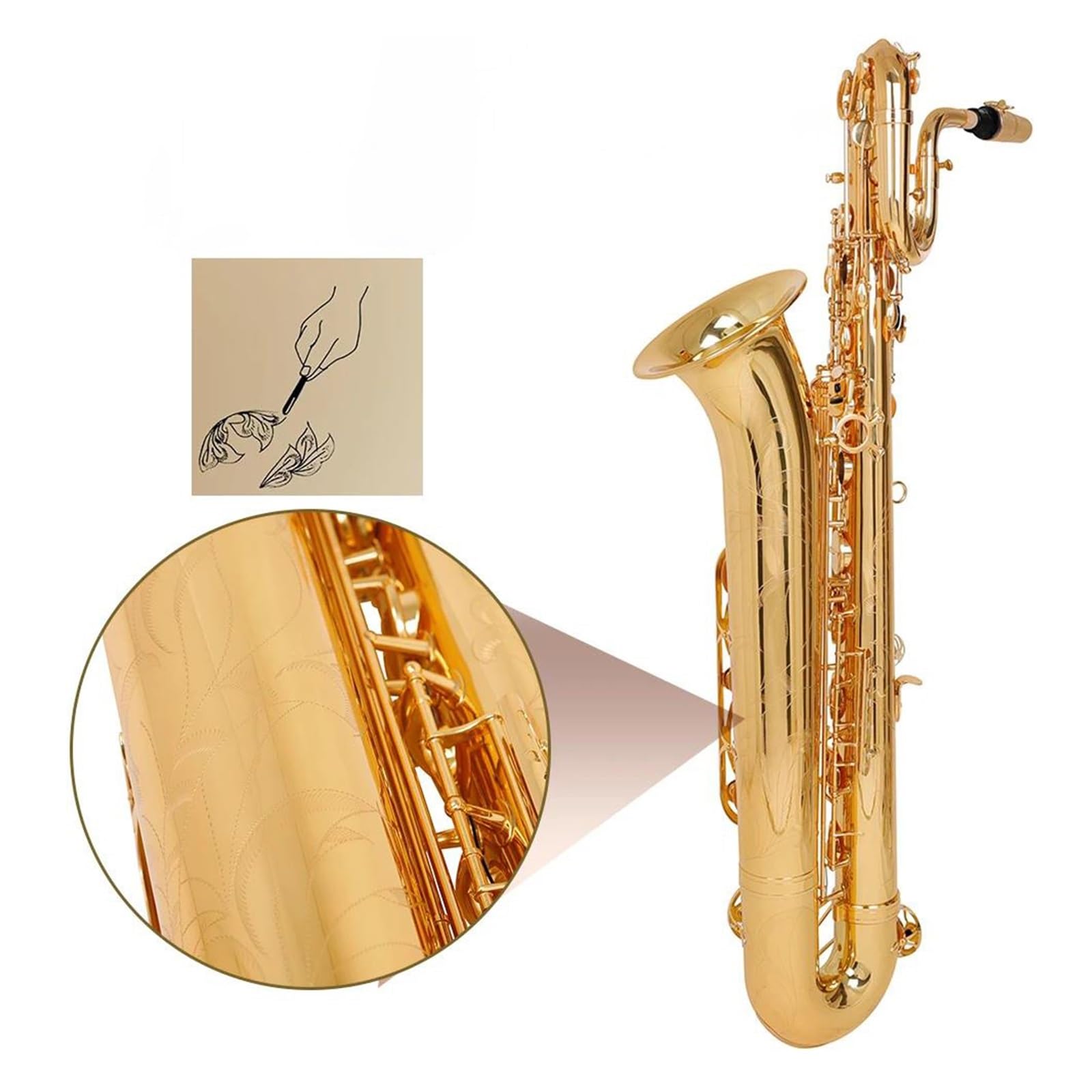 Saksofon Dla Początkujących Saksofon Tenorowy Eb Instrument Dęty Blaszany Białe Klawisze Instrument Dęty Drewniany