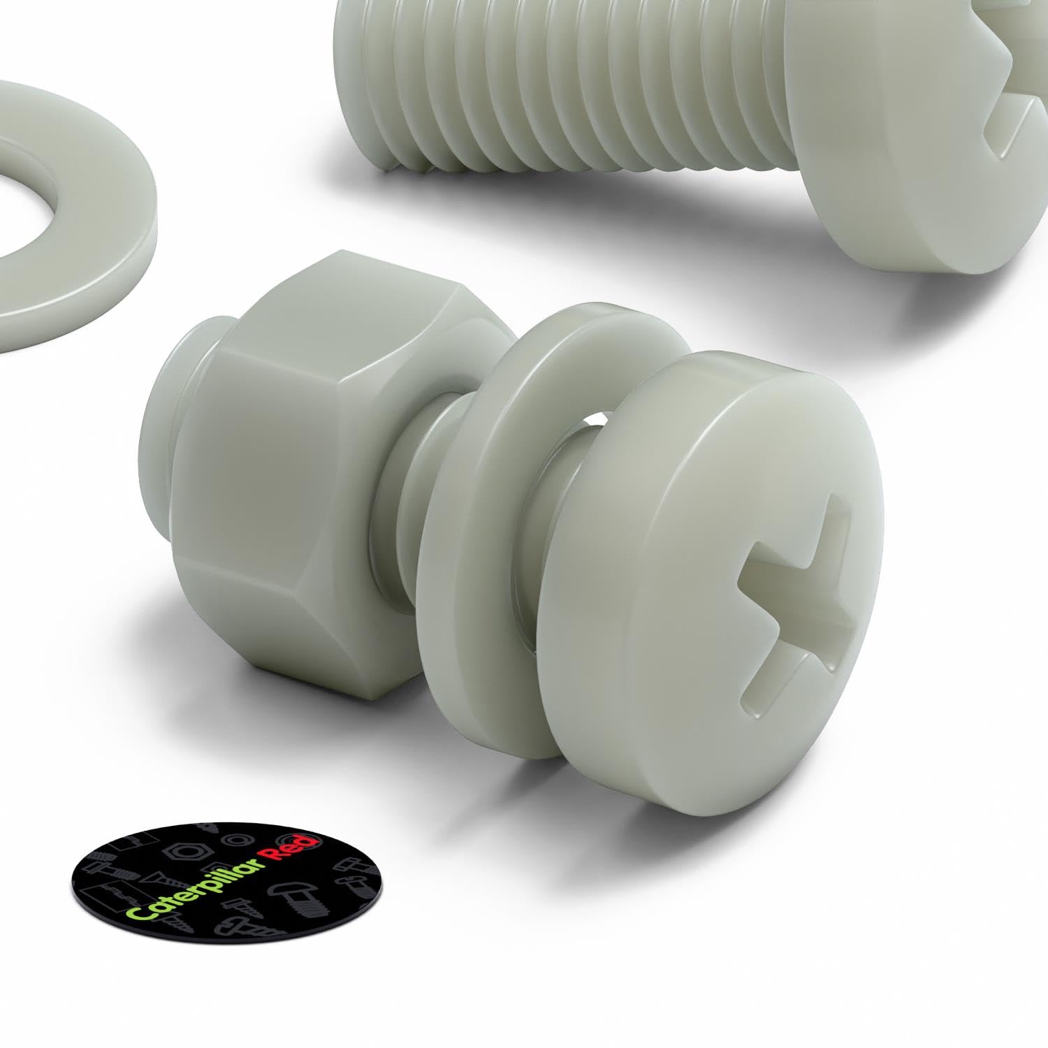 50x vis nylon renforcé fibre de verre M8 x 20mm + écrous/rondelles