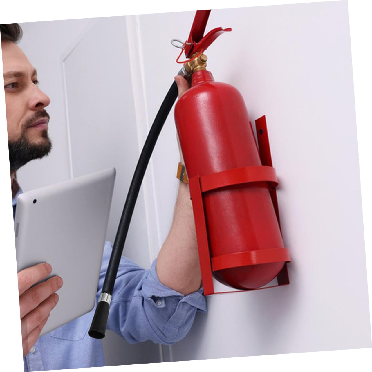 Gatuida Tubo Flessibile Nero per Estintore Secco, 4 Pezzi, Materiale Pp Resistente, Compatibile e Sicuro per Uso Domestico e Lavorativo