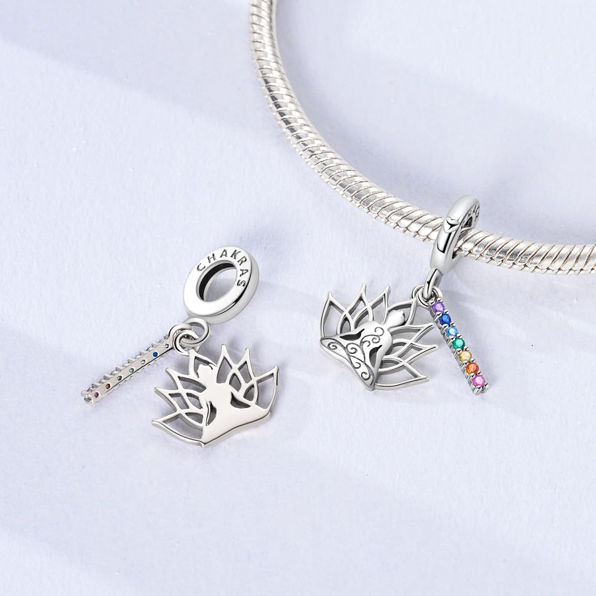 LNQOBU 925 Sterling Silver Charms for Bracelets Dangle Pendant fit Pandora Bracelets or Necklaces Jewelry Woman Gift Beads Charm (With one Spacer Beads) - Image 4