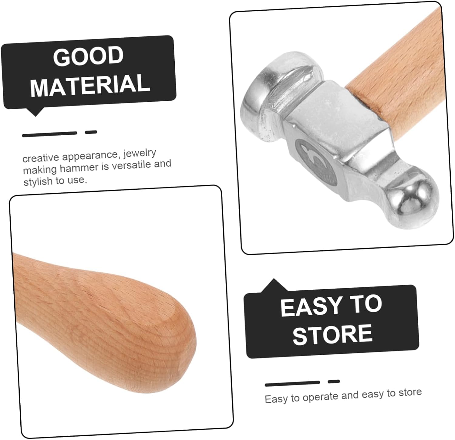 Mini martello americano fatto a mano grande testa manico in legno oro martello lucidatura testa rotonda martello multifunzionale high-end martello oro strumento