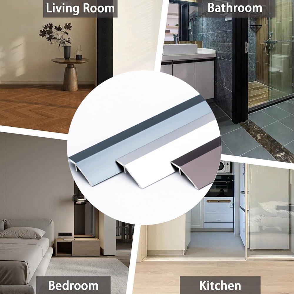 Perfil De Transición Para Suelo Aluminio Perfil De Transición | Lista De Umbral De Puerta Para Umbral De Puerta, Laminado, Azulejos, Suelos De Madera(Gray,48in(120cm))