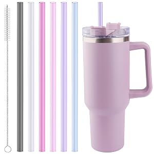 Joshey 12 Inch Tritan Replacement Straws for Stanley 40oz Tumbler - 6 Pack Reusable Long Straws with Cleaning