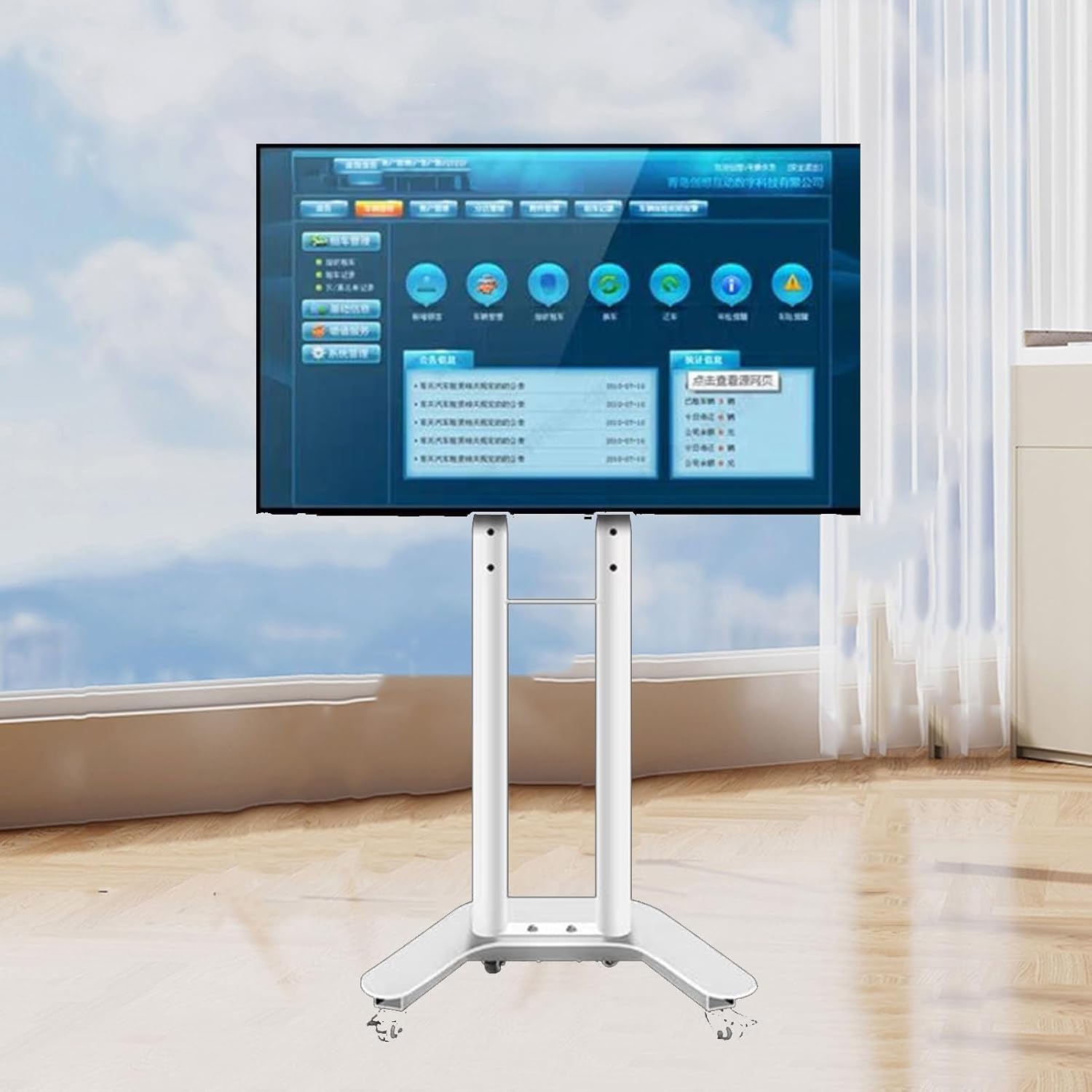 Mobilny stojak na telewizor mobilny do telewizorów 32-60 cali – stojak na telewizor z regulacją wysokości, do 37,5 kg mobilny wózek na telewizor na kółkach