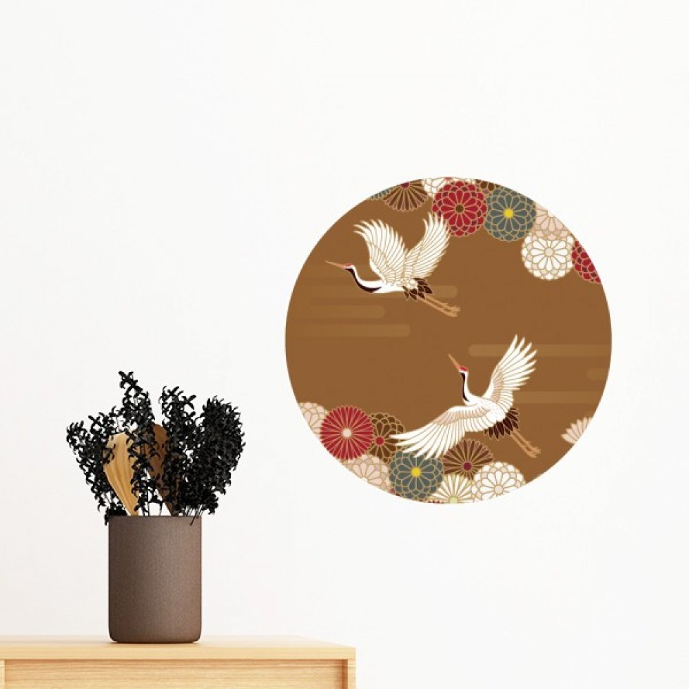 Sticker mural art stickers mural grues fleurs géométrie papier peint amovible 60cm