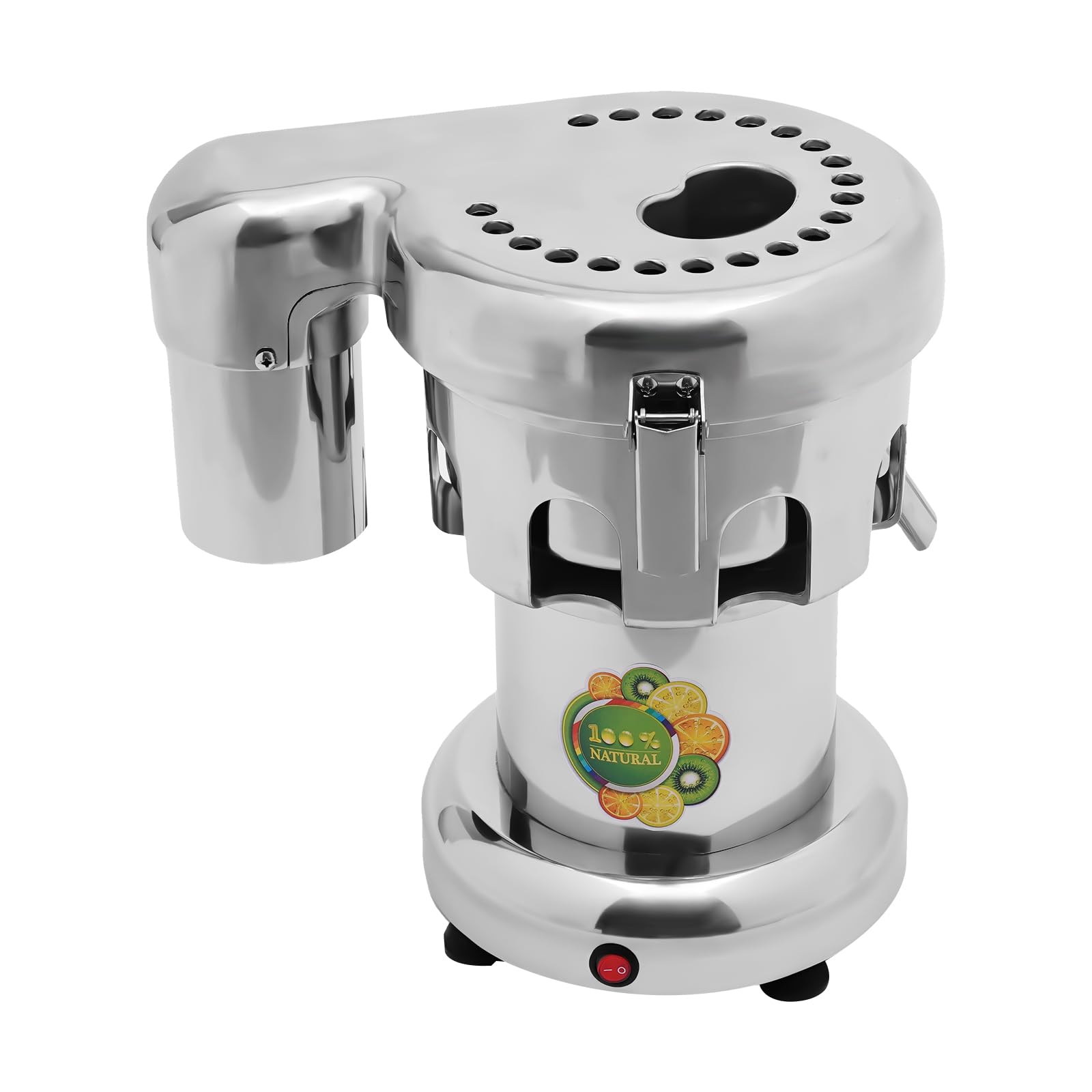 Exprimidor eléctrico de 370 W con separador de orujo, exprimidor de acero inoxidable 2800 rpm de alto rendimiento, fácil de limpiar, diseño desmontable para frutas, verduras, hogar, oficina