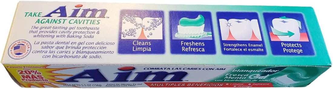 Aim Gel Toothpaste, Whitening, Mint (6 oz) image 2