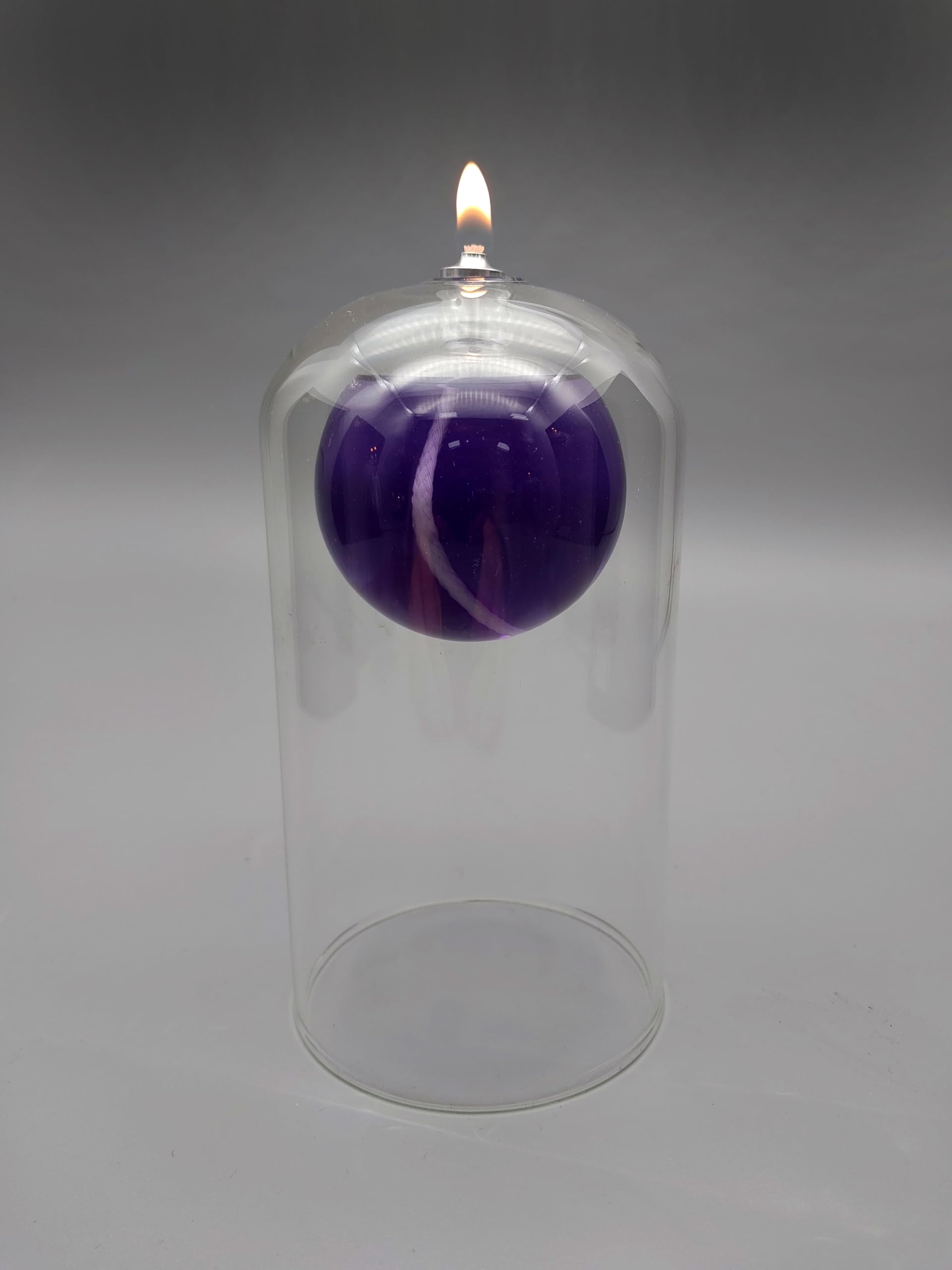 Clearcraft Clear Houston Hand Blown Glass Oil Candle Lamp For Use With Odourless Smokeless Lamp Oil (150Mm Tall)