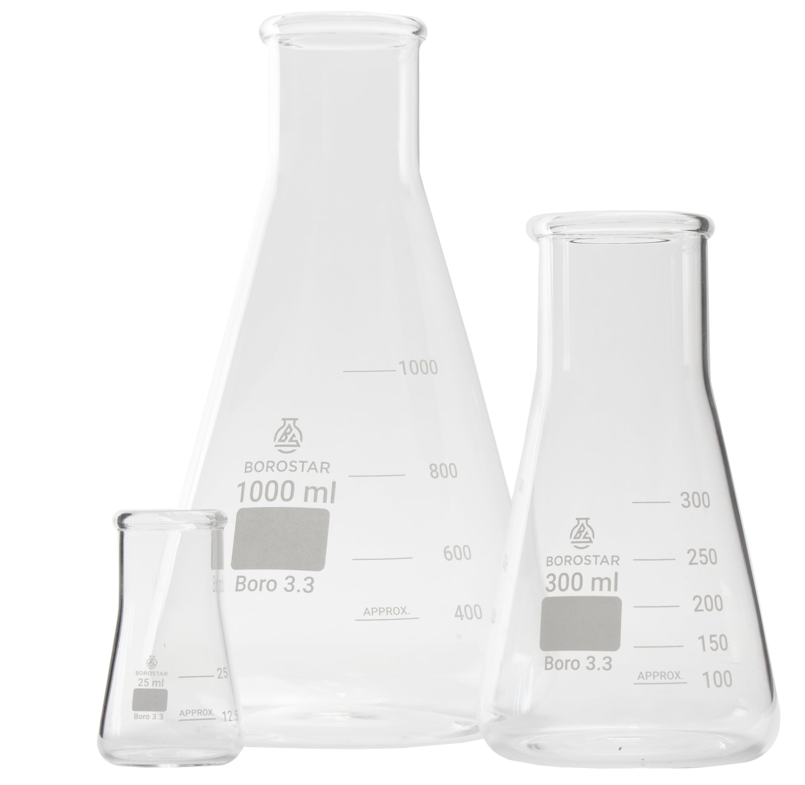 Erlenmeyerkolben (Boro 3.3), mit Graduierung, weithalsig, 250 ml