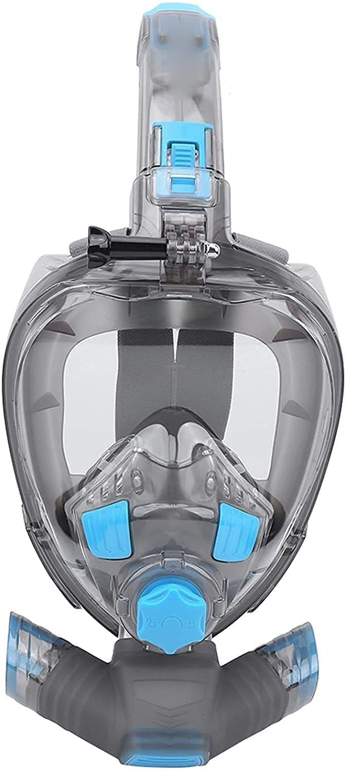 Máscara de Snorkel de Cara Completa con Vista de 180 Grados - Máscara de Buceo antivaho para entusiastas (Azul, Talla S/M)