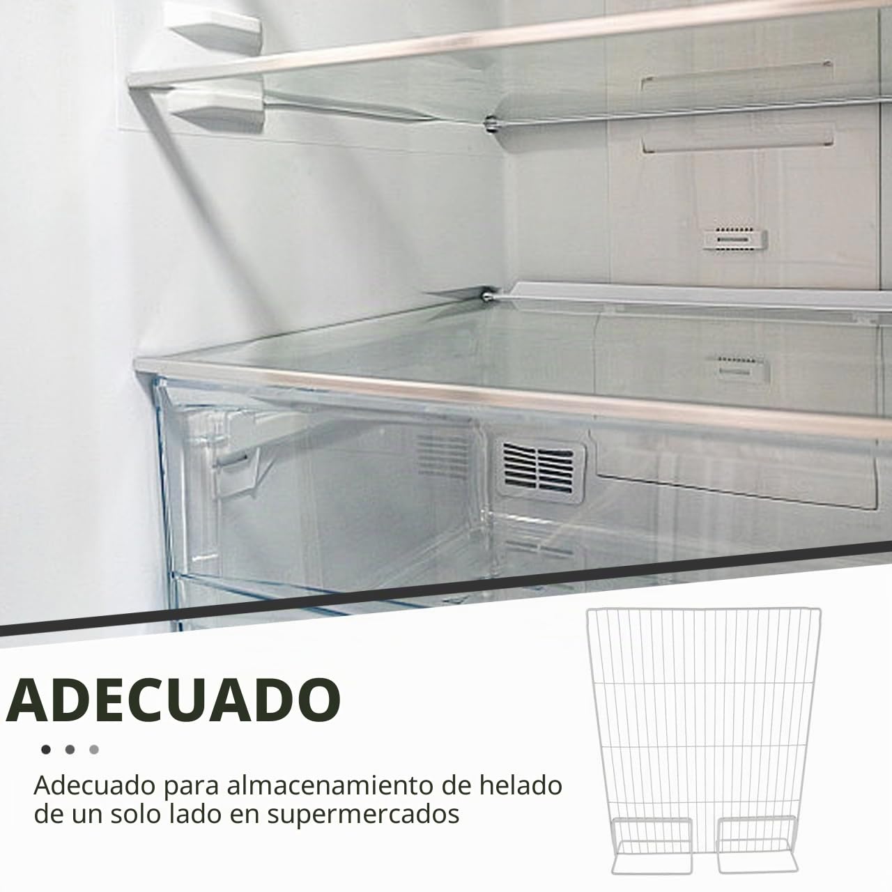 Ciieeo Divisor De Alambre para Congelador Organizador De Nevera Separador De Estante Metálico con Ventilación para Uso Doméstico Y Comercial 17.7X13.8X3.9 Pulgadas
