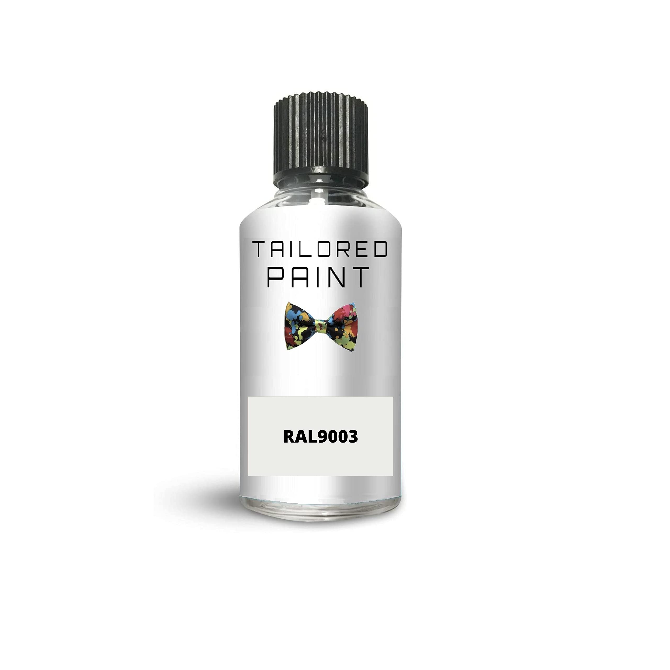 RAL9003 Signal White Matt Touch Up Paint with Brush Matt Paint for Wood, Metal, Plastic, PVC, UPVC, Fascia Soffit Furniture Boards - Indoor & Outdoor