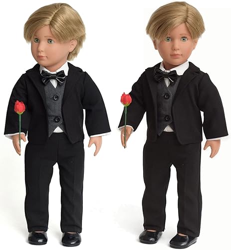 Miniatura 2 de Conjunto de vestido y traje de novia de primera comunión para muñeca americana de 18 pulgadas para niño y niña