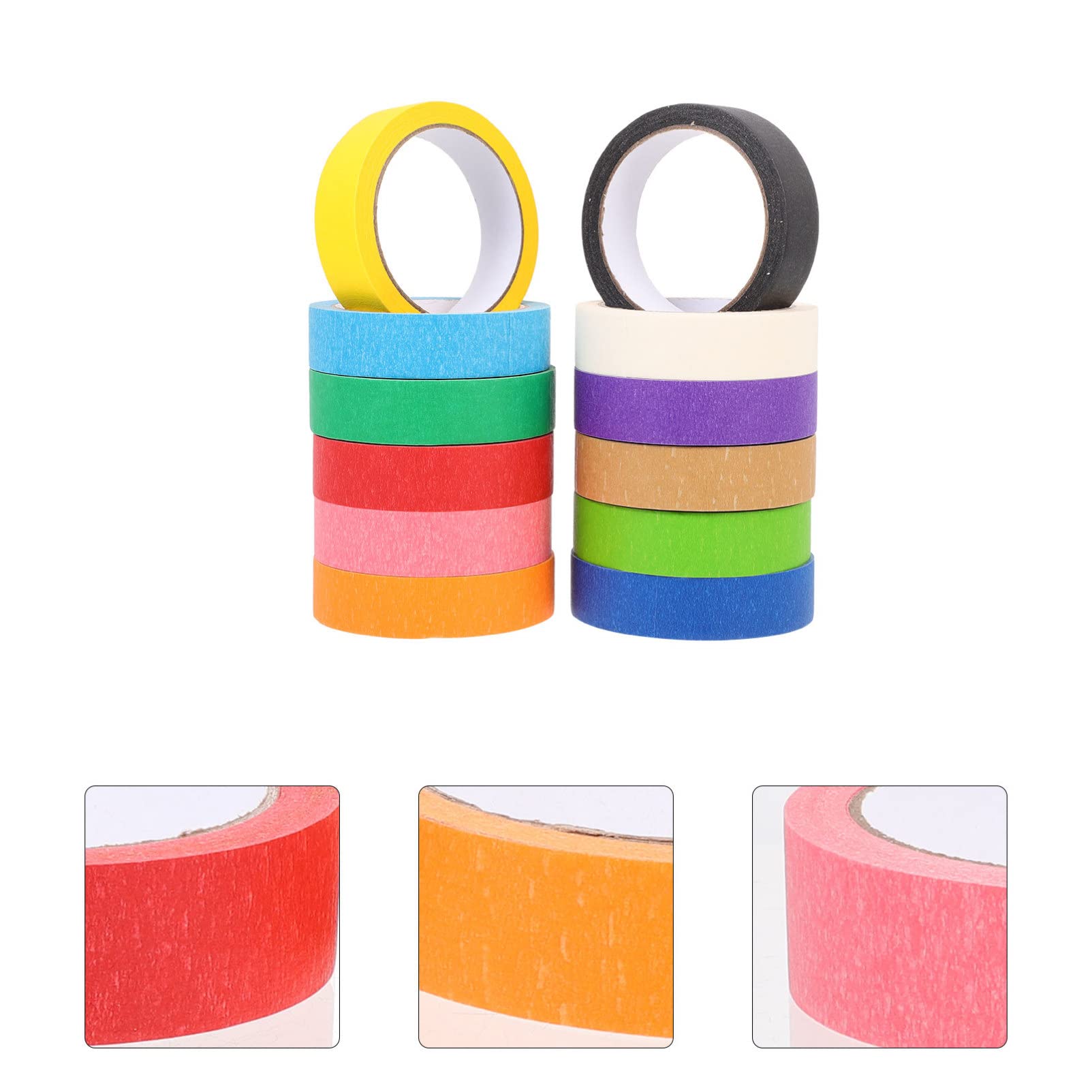 DOITOOL 3 Sätze Farbiges Malerband Selbstklebendes Abdeckband Für Diy Projekte Basteln Malen Und Kreative Aktivitäten Mit Leuchtenden Farben Ablösbar Und Einfach Zu Verwenden 12 Rollen * 3