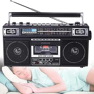 DPDZSW Cassette Boombox, Retro Nostalgic Tape Recorder, AM/FM Radio, Built-in Stereo Speakers, Extensive Bluetooth Compatibility for Quick Pairing Of Various Devices