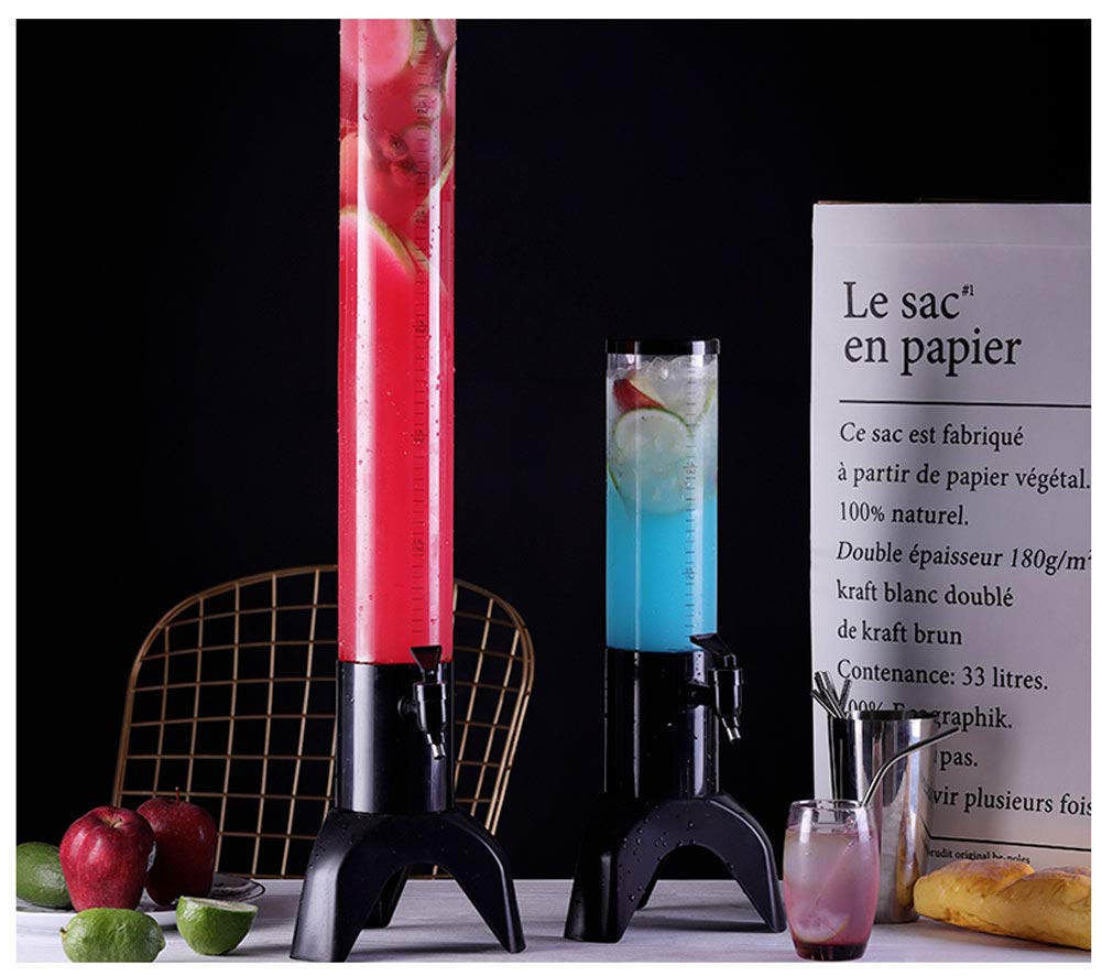 Dispensador Agua, dispensador Torre Cerveza con Grifo, dispensador Bebidas con núcleo Hielo, Transparente