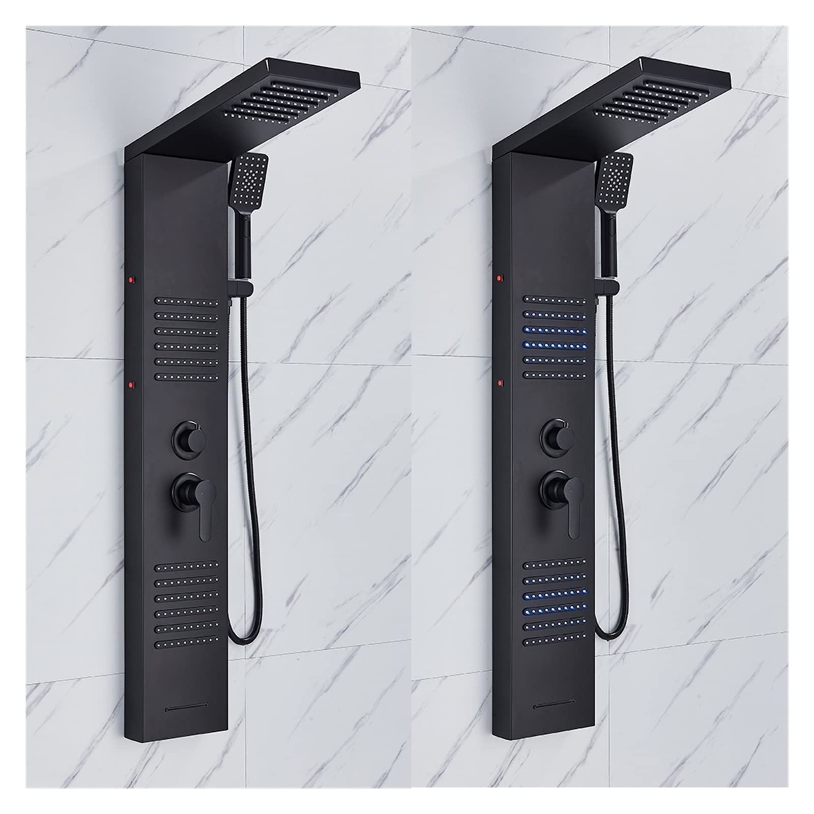 Panneau de douche LED, conception contemporaine, jets de massage spa