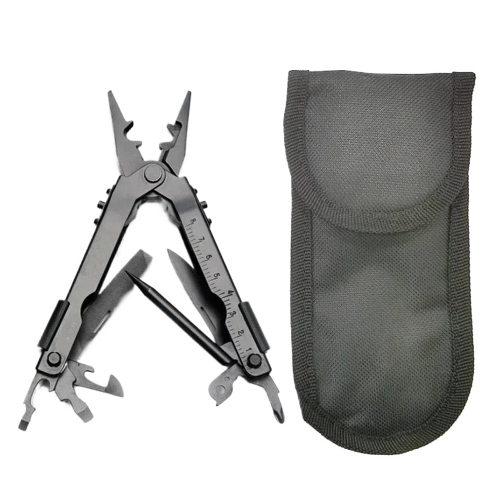 Pince Pliante Multifonctionnelle En Acier Inoxydable, Ouvre-bouteille, À Sertir Extérieure, Coupe-fil, Couteau De Poche, Outil Multifonction(Black)