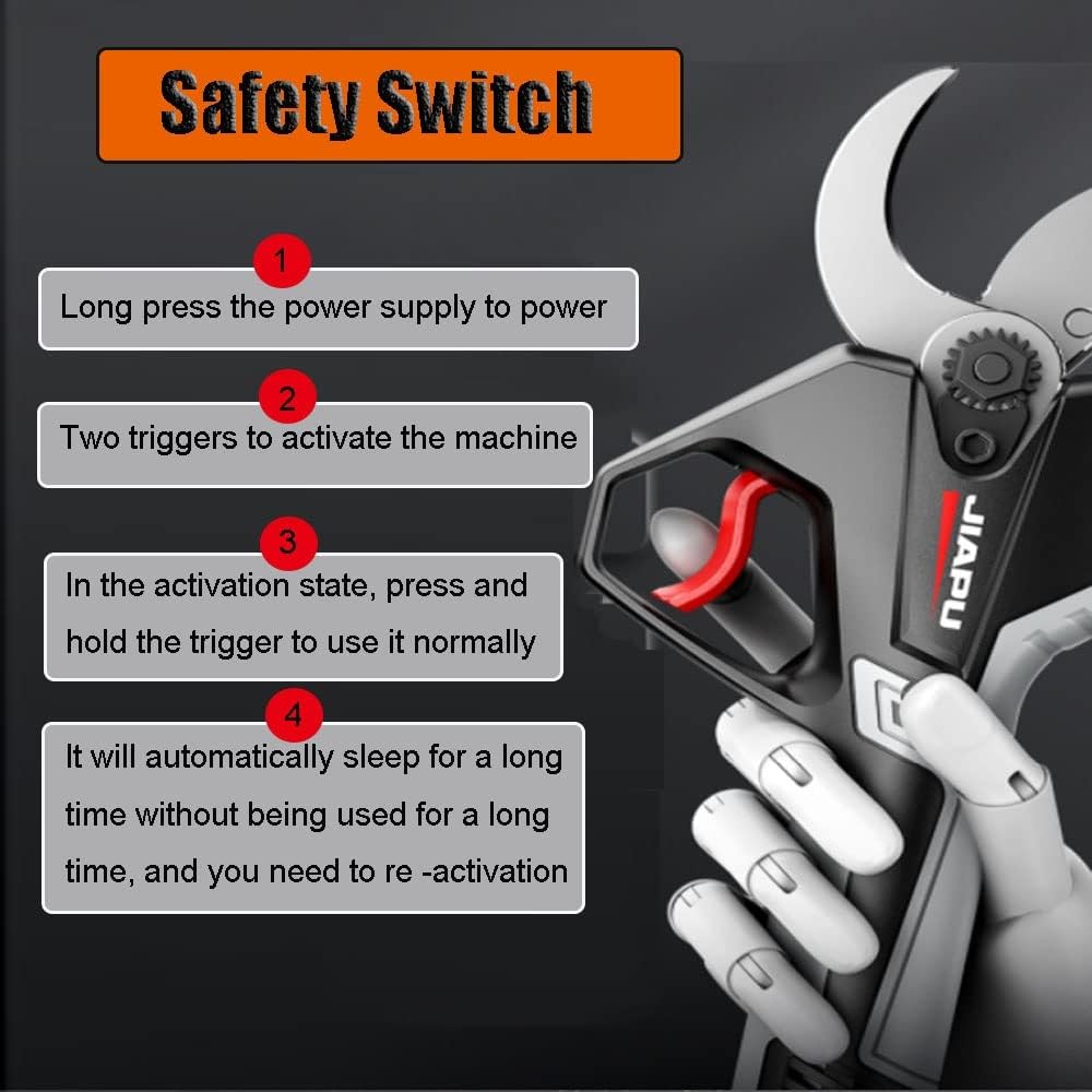 GeRRiT Electric Pruning Shears Cordless Tree Secateurs 2 Inch Branch Cutter 2pcs Battery Powered 1-2h Fast Charging SK5 Blades for Hedge Orchard Band Extension Rod