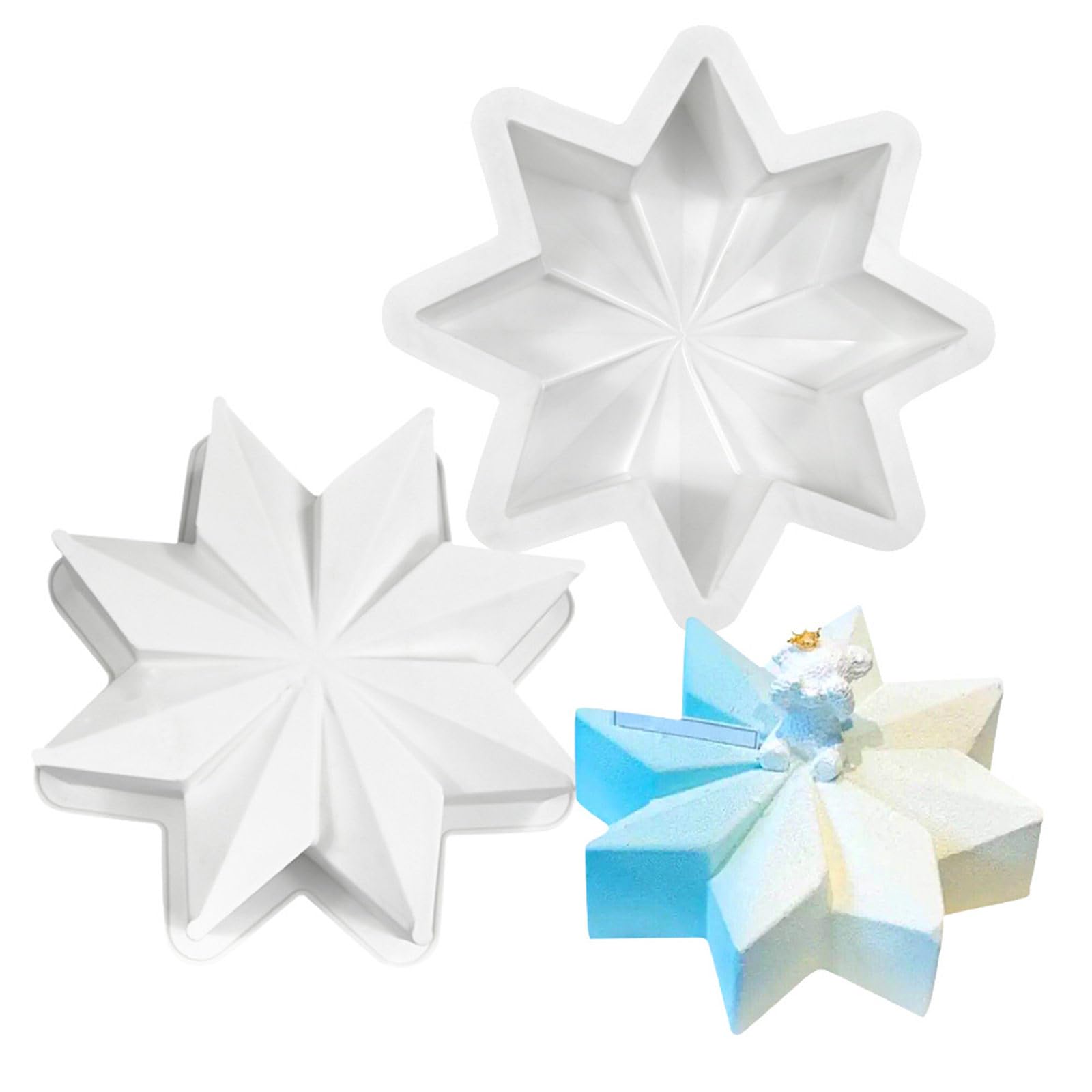 Flexible Schneeflocken-Form, flexible Silikon-Schneeflocken-Dessert-Form, Weihnachts-Elch- und Schokoladenherstellung, Festival-Küchenzubehör
