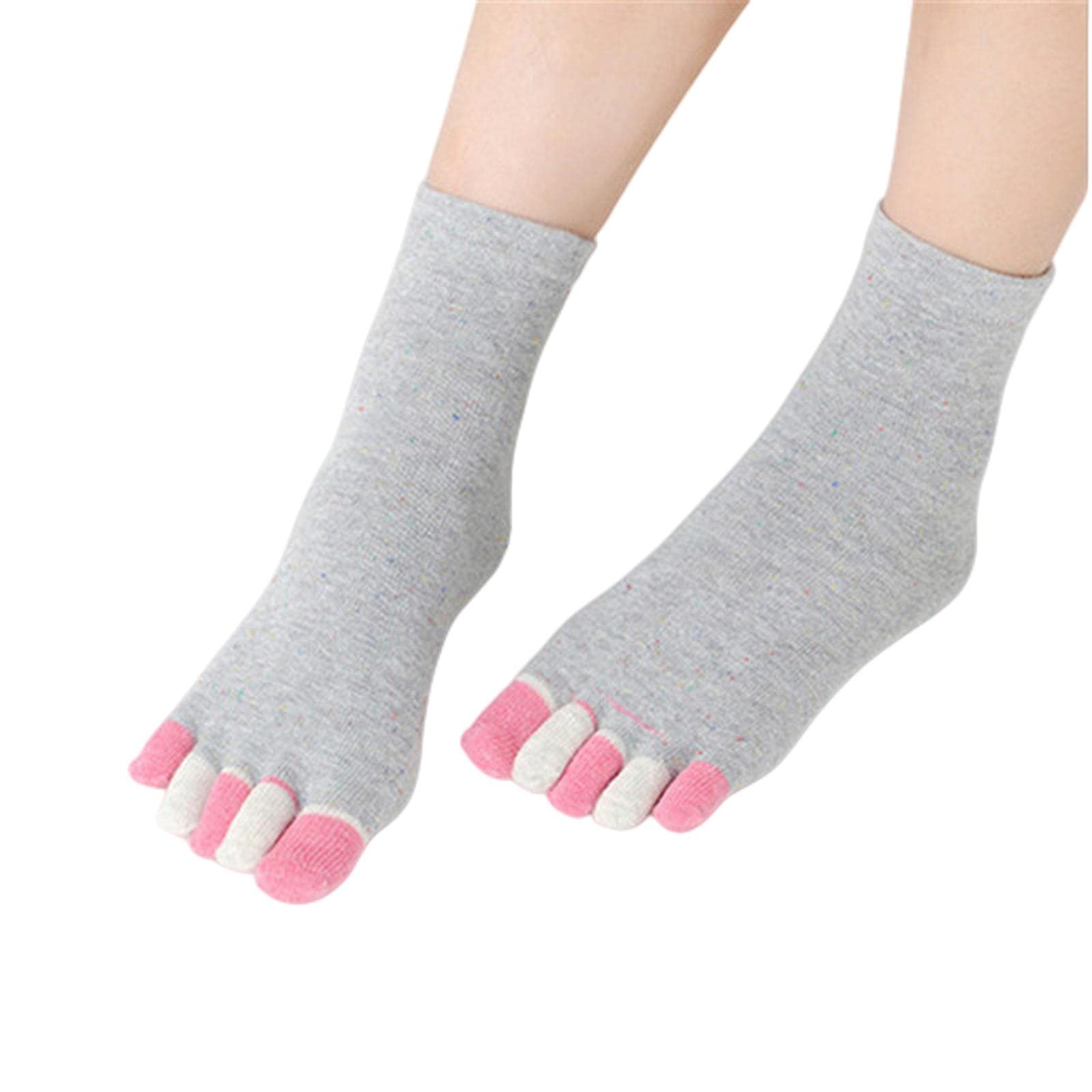 MOGSA Calzini da punta 5Pc Donne Primavera Autunno Cinque Punta Calzini in Cotone Tubo Calzini Femminile Colorato 5 Finger