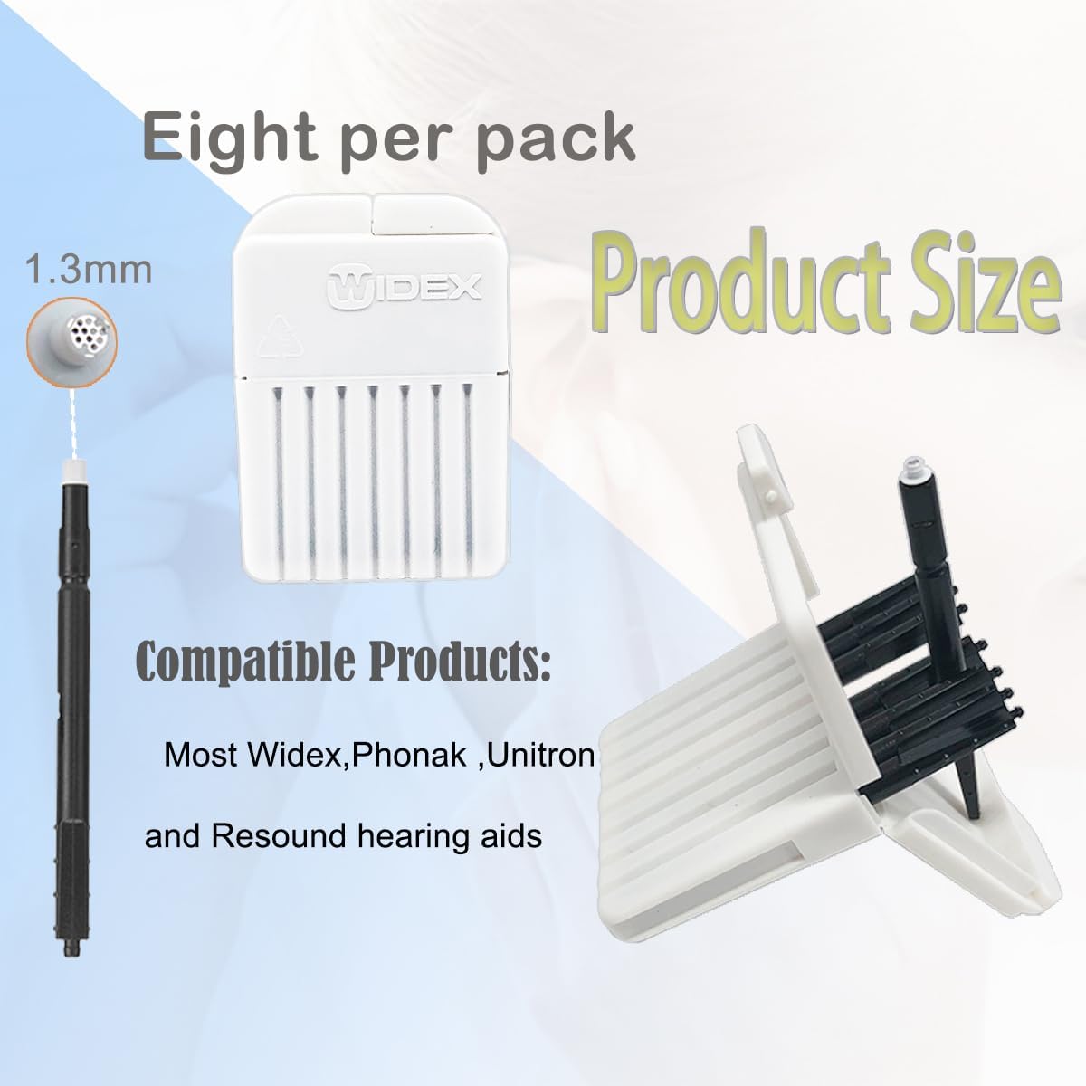 48 Pieces NanoCare Wax Guard Filters for Widex Phonak and Unitron Hearing Aids with Cleaning Tools Kit and Carry Case - 6 Packs