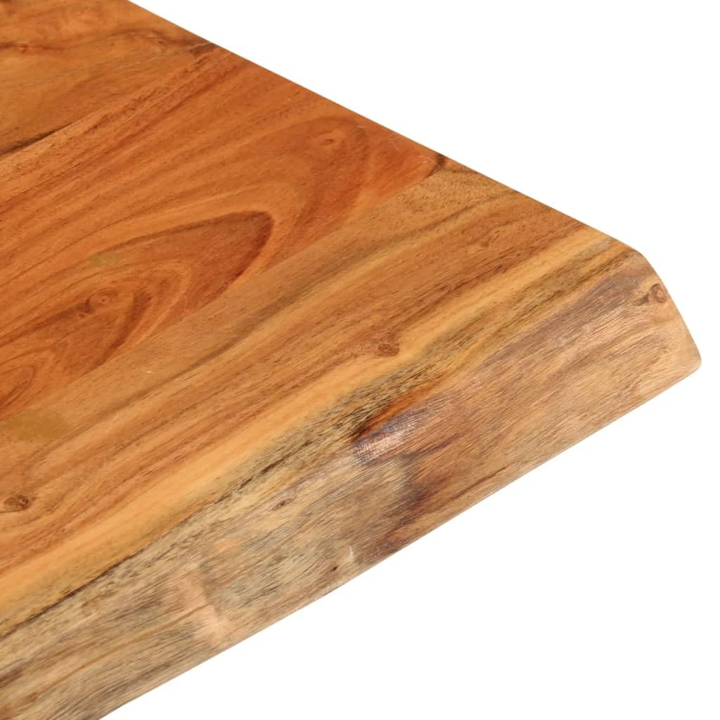 Piano da tavolo, 60 x 60 x 3,8 cm, in legno massiccio di acacia, con bordo naturale, per sala da pranzo, soggiorno, giardino, ufficio, progetti di bricolage, superficie robusta per fai da te