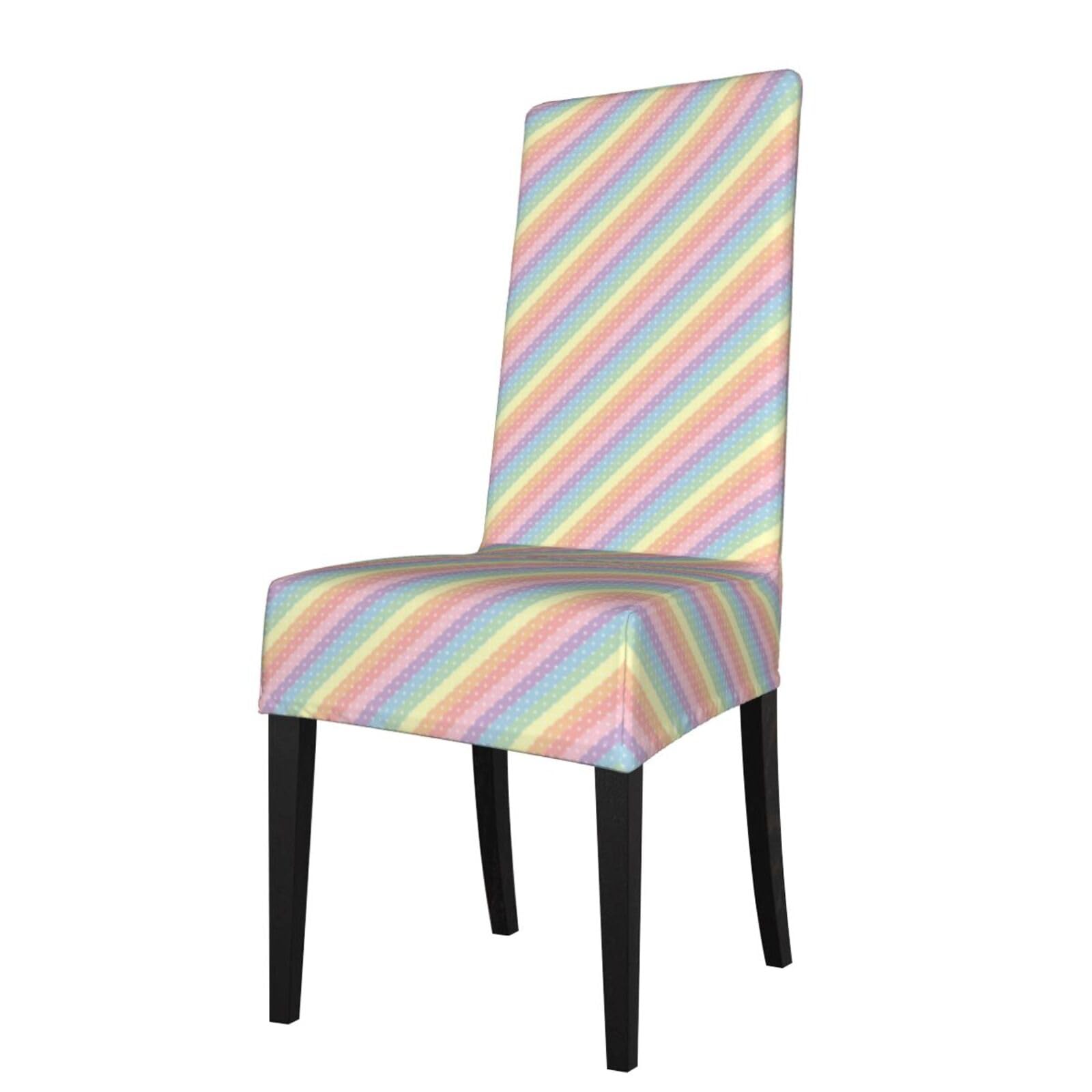 LKYMOH Rainbow Pattern With Dot, Chair Covers Stretch Chair Slipcovers for Dining Room, for Party Pet Protection Universal Fit Soft Polyester