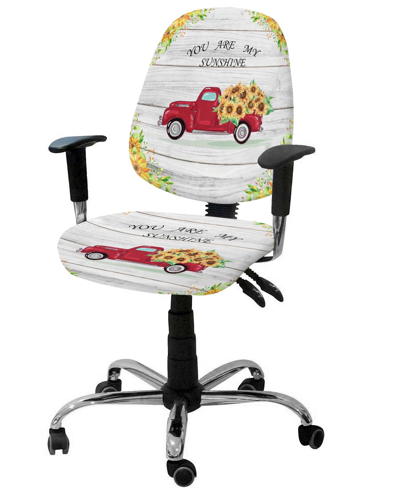 Amazon.com: Office Chair Cover Red Truck with Sunflower Desk Chair 