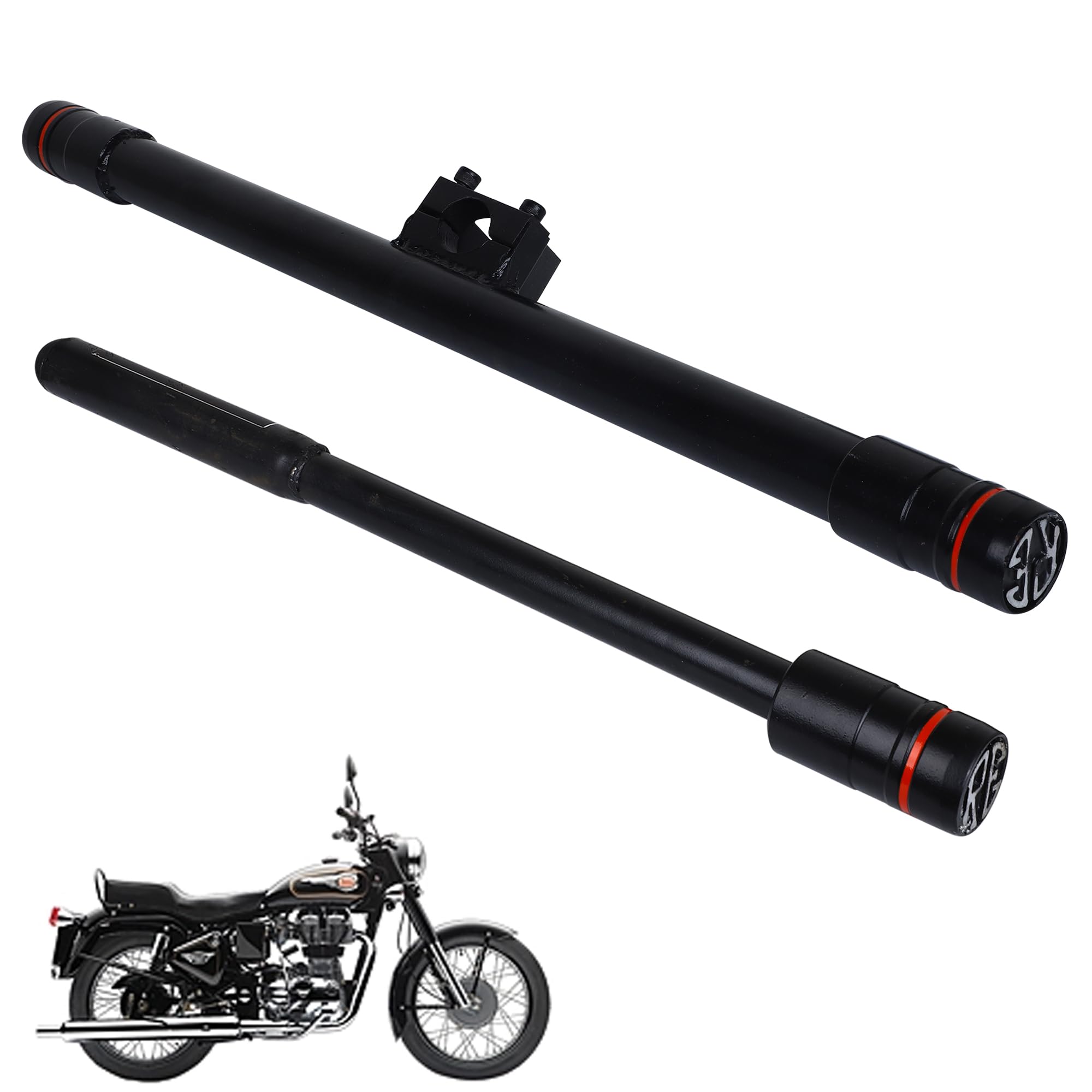 Grandbiker® Leg Guard Single Rod with Heavy Open Baseball Bat for Only Classic 350 (Black) (1) 1