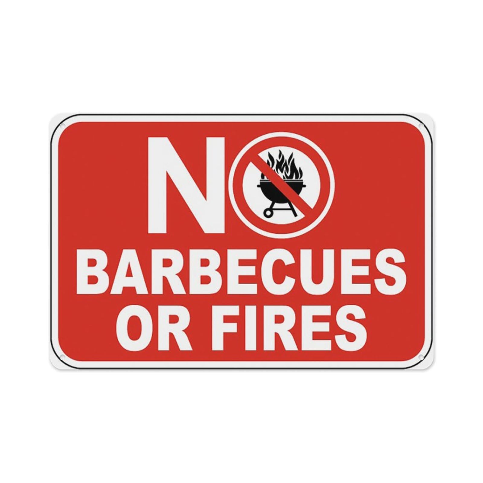 Peiyeety A03 No Barbecues Or Fires Campground Sign Aluminum Tin Warning Signs For Home Outdoor Garden 8X12 Inches