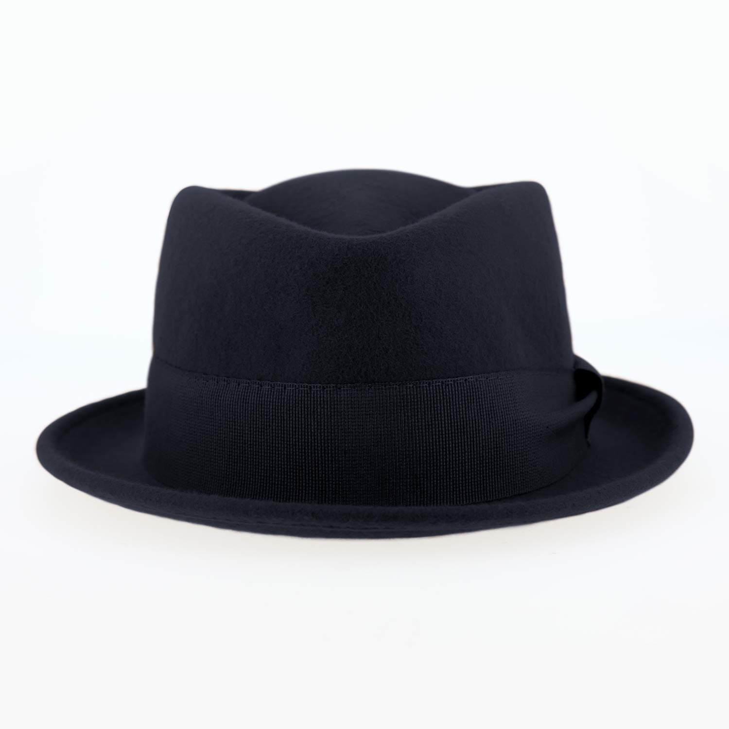 fiebig Medlock Porkpie Diamond | Chapeau en Feutre 100% Laine avec Ruban Grosgrain | Pork-Pie Confortable et léger fabriqué en Italie