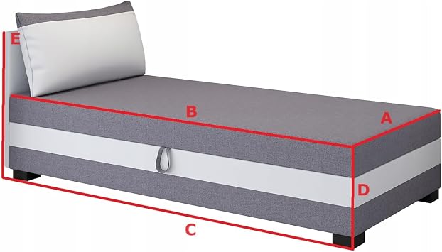 Ilia Box Spring Bed 100 x 200 cm with Pocket Spring Mattress