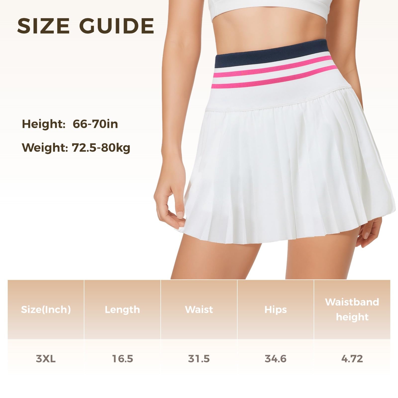 Gonna da tennis da donna a pieghe a vita alta con pantaloncini integrati, morbido nylon-spandex, elastico in vita per il comfort, ideale per abbigliamento attivo e golf