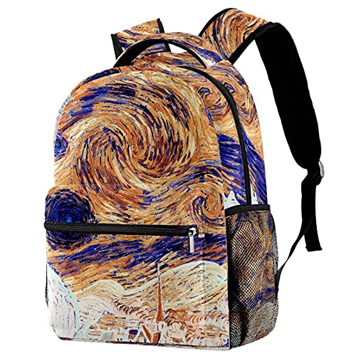 Sac à dos décontracté pour femme idéal pour les cours et sorties au motif ciel étoilé